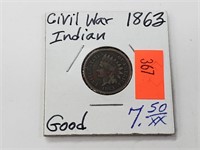 1863 Indian Head Penny