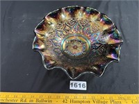 Carnival Glass Footed Bowl