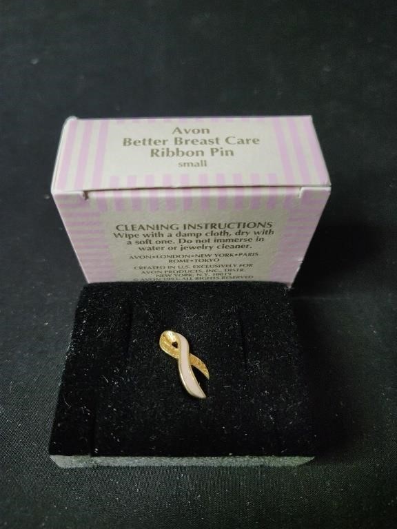 Vintage Avon Better Breast Care Ribbon Pin