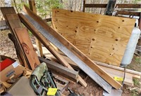 Assorted lumber, plywood 80" x 4', etc.