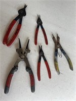 Snap ring pliers, 2 marked Blue-Point, others are