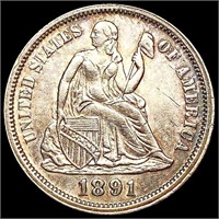 1891-O Seated Liberty Dime CLOSELY UNCIRCULATED