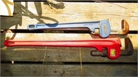 36' Pipe Wrench and 24" Pipe Wrench
