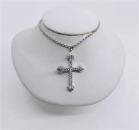 ELLE, Sterling Silver Necklace with Cross