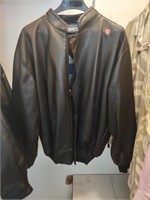 Black leather XL mens jacket,made in italy.back