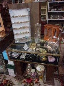 Large Display Case, Jewelry Inside, Thread and