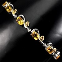 Natural Oval Yellow Citrine Garnet 64 Carats Brace