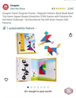 600 pcs Coogam Travel Tangram Puzzle - Magnetic