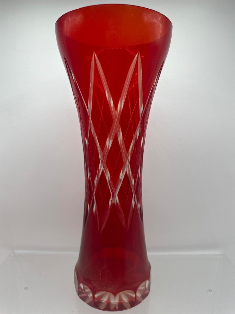 Red Bohemian crystal vase