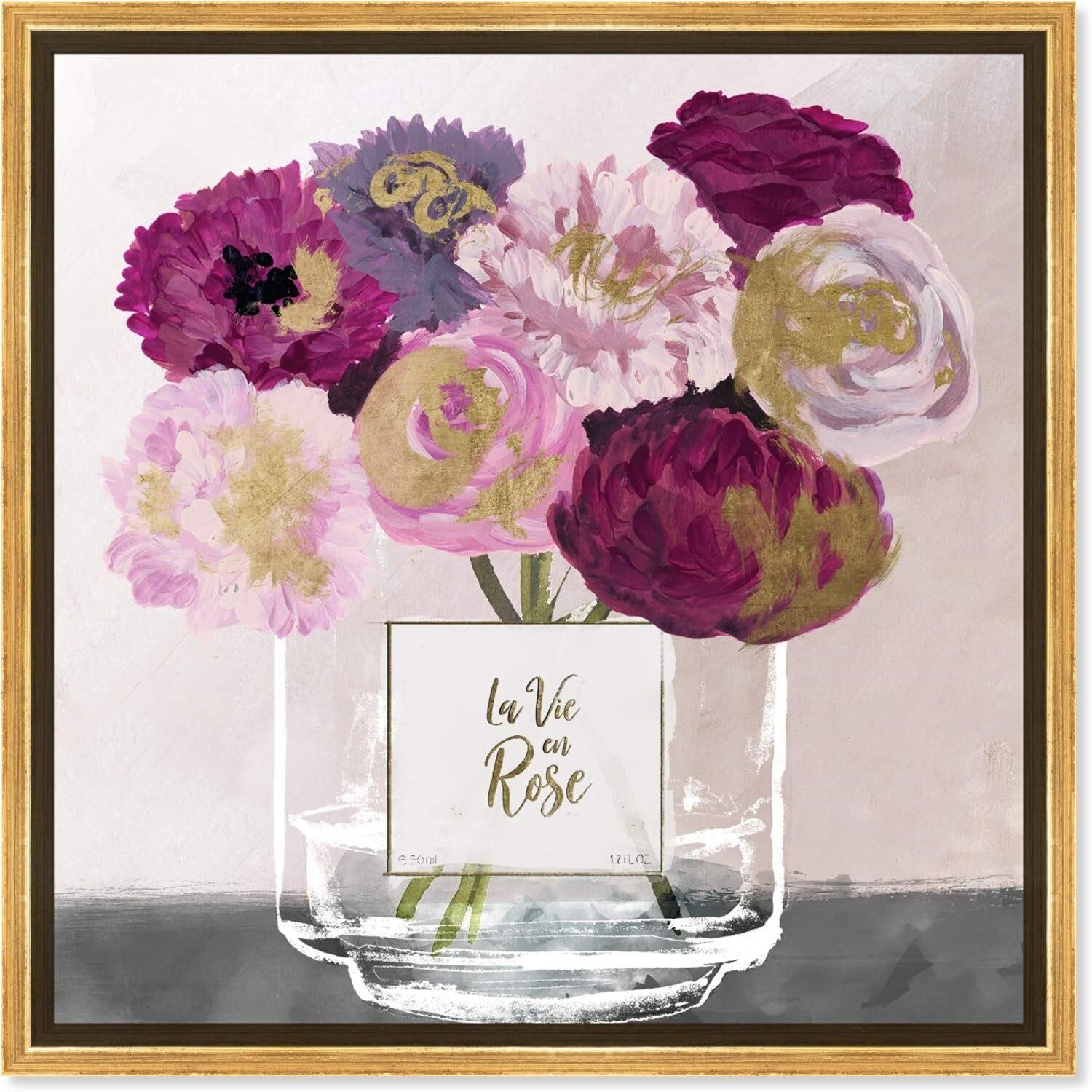 The Oliver Gal Floral Wall Art 20x20 Gold Frame