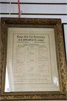 FRAMED R.H. HOWARD ADVERTISING 16"X20"