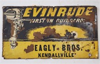 "Evinrude" Embossed Tin Single-Sided Sign