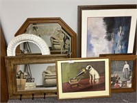 Grouping of Framed Prints, Mirrors, Etc.