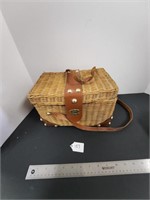 Antique Fishing Basket with Lid