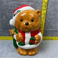 Christmas Teddy Bear Cookie Jar
