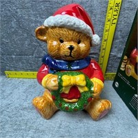 Christmas Teddy Bear Cookie Jar