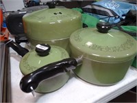 Wear-Ever Vintage Green Pots