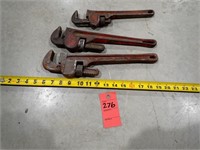 (3) Various Size Pip Wrenches