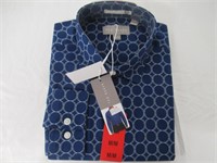 Ted Baker Men's Button Dress Shirt, Blue/White, MD