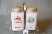 Vintage Milk Glass Dutch Boy and Girl S&P Shakers