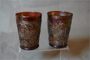 Dugar Floral and Grape Tumblers One Chipped