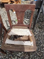 antique Wooden Chair Needs work,as is(shed2)