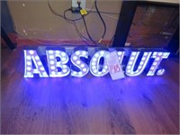 LIGHTED "ABSOLUT" SIGN