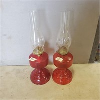 2-20" Oil Lamps