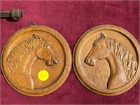 HAND CARVED HORSE WALL HANGINGS