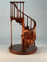 Mahogany Miniature Circular Staircase Shelf
