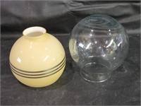 VTG Glass Shade & Round Vase?