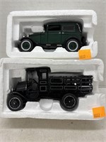 2 Vintage Car Model Vehicles