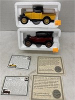 2 Vintage Car Model Vehicles