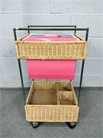 Pier One Rolling Wicker Hanging File Organizer