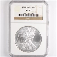 2009 Silver Eagle NGC MS69
