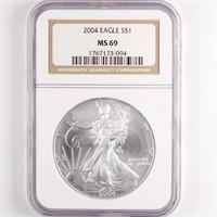 2004 Silver Eagle NGC MS69