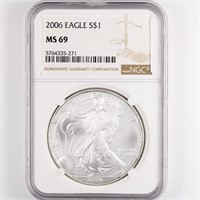 2006 Silver Eagle NGC MS69