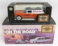 1/25th Die-Cast Harley-Davidson 1955 Chevy Sedan