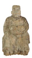 CHINESE CARVED  WOOD TEMPLE FIGURE