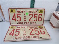 1990 Nebraska Truck License Plates 45Farm256