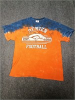 NFL Denver Broncos tie dye tee, size large