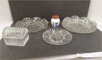 Various Glass Bowls and Plates, With Glass Chest