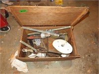 Wood Box of Pipe Fittings & misc. (Pickup during