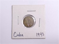 1943 Republica De Cuba Un Centavo Coin In Holder