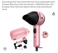 Dual Voltage Hair Dryer, Travel Mini Hair Dryer
