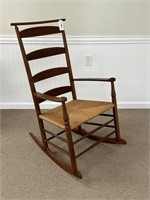 Shaker Reproduction Walnut Shall Back Arm Rocker