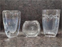 Three Crystal Vases