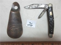 COLLECTIBLE SHOE HORN ADVERTISING AND JACK KNIFE