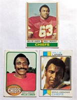 3 Willie Lanier Topps Cards 1973 1974 1976