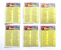 6 1973 Topps Football Checklists Unmarked